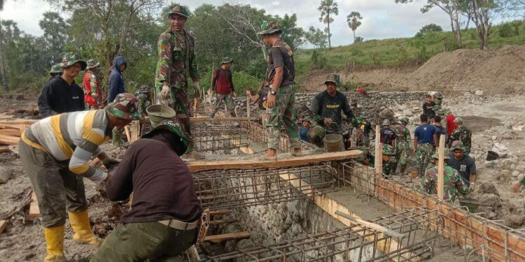 TNI Manunggal Membangun Desa Ke 116 Kodim 1425 Jeneponto Memasuki Hari Keempatbelas, Rabu (22/5/2023). (Foto Ist)